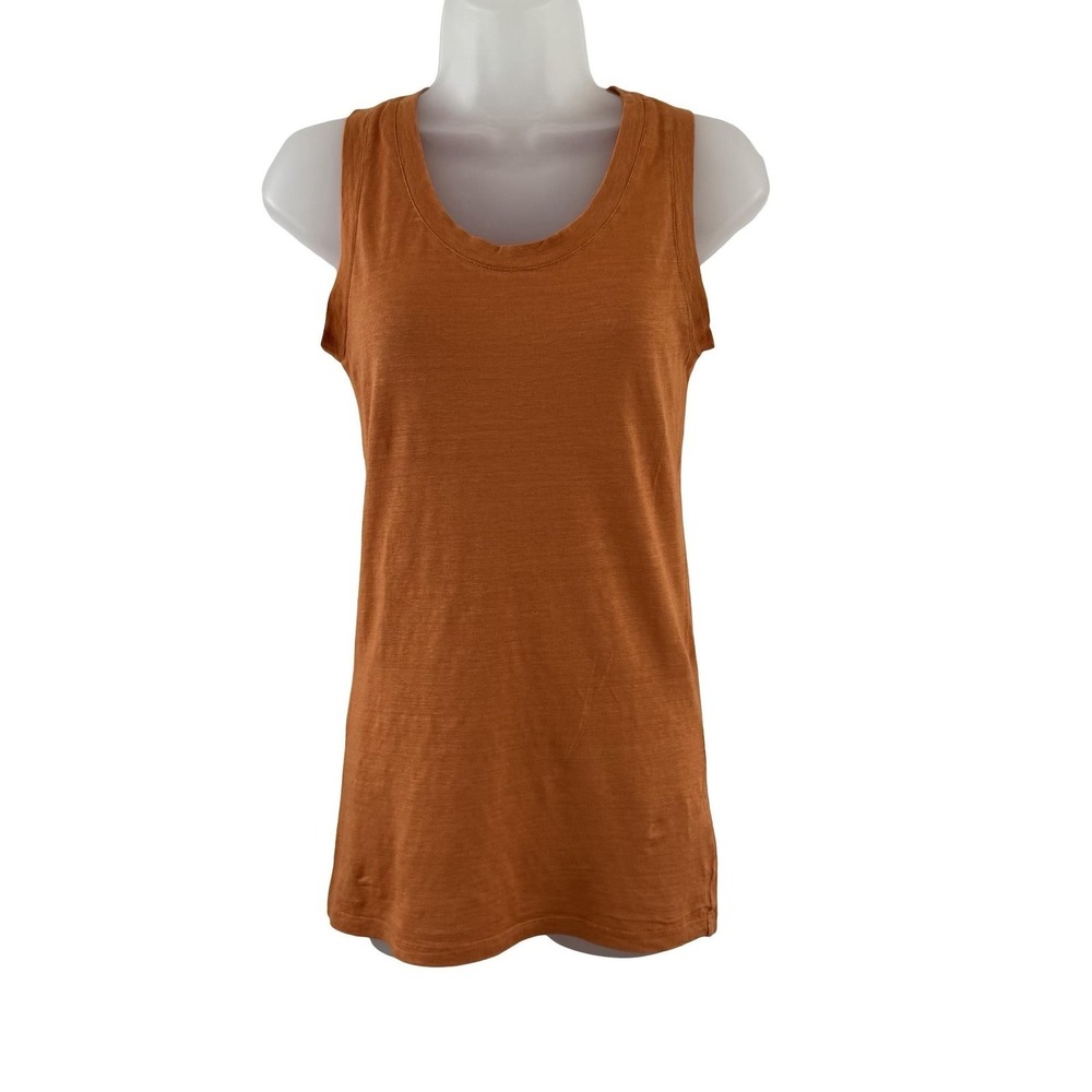 (nude) Italy Burnt Orange Cotton Tank Top Minimalist Luxe‎ Italian Knitwear XS/S